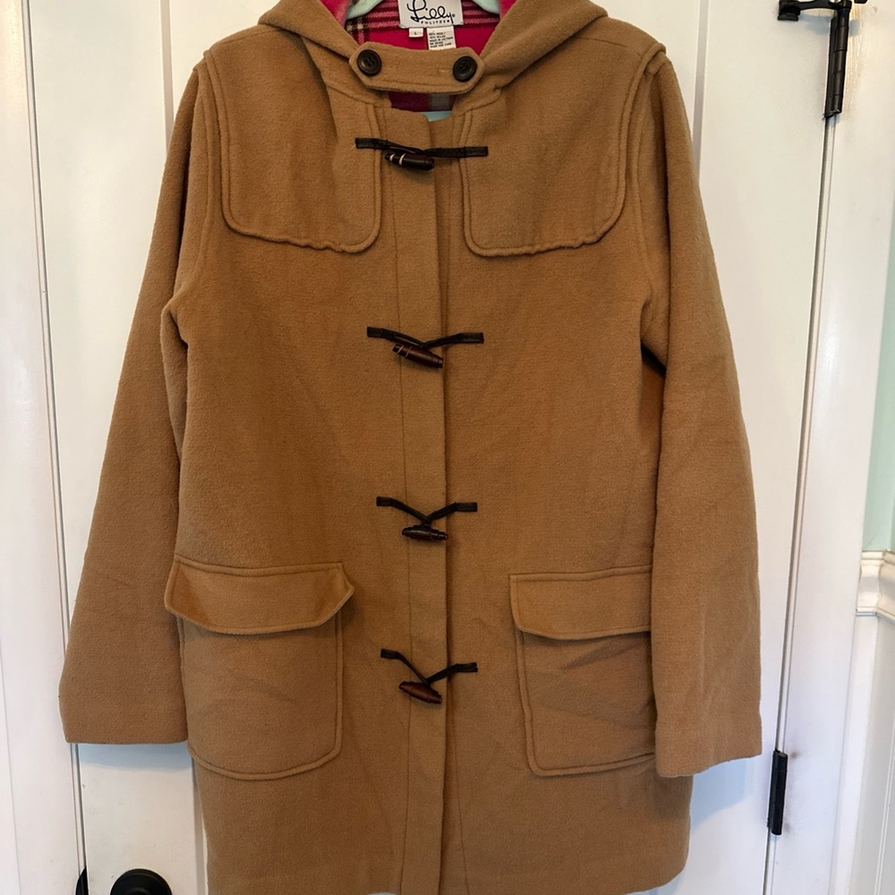 VTG Lilly Pulitzer wool coat, beautiful pink plaid interior Sz large